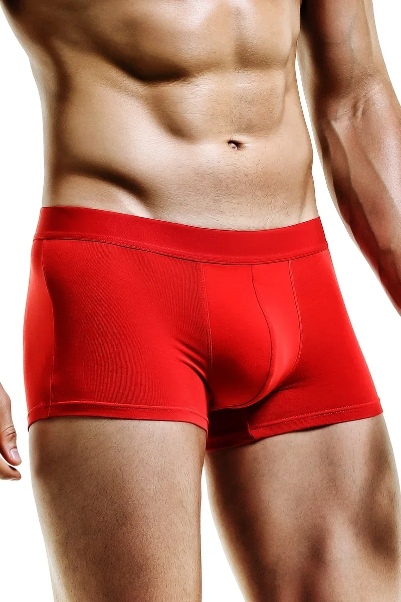 Men's underwear - men's straight-legged pants. Special gift for birthdays. Bright red. Wedding briefs. Four-cornered pants