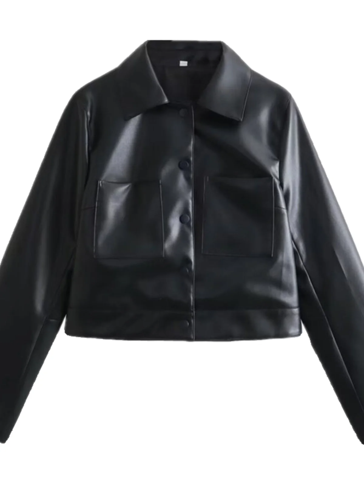 Primavera 2024 Cappotto da donna Faion ort in pelle con colletto Jaet Street Sle Slim Fit Altro materiale Lunghezza 00% ort