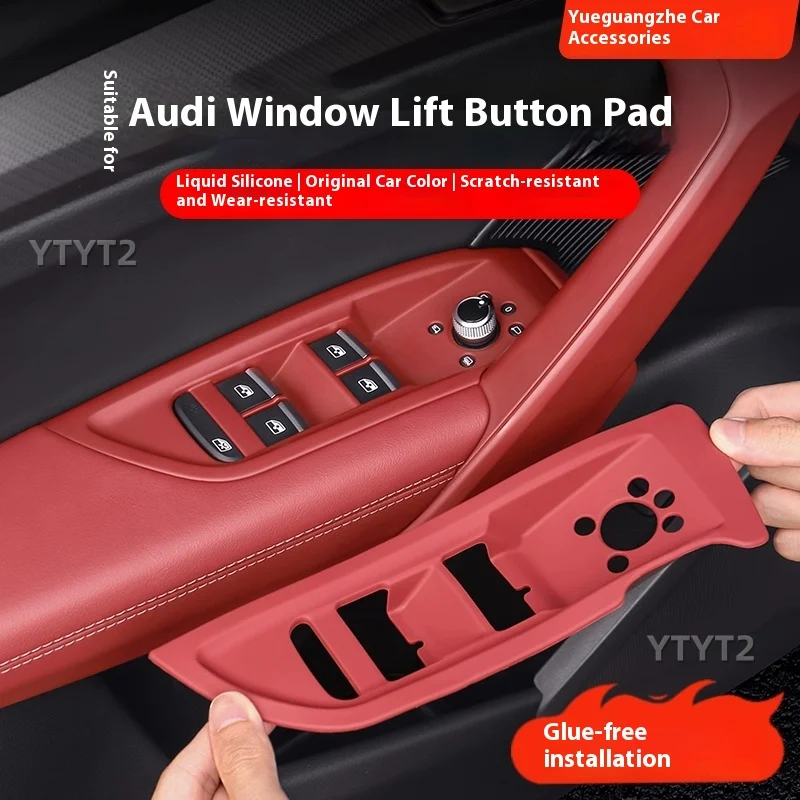 

For Audi Q5 Interior Modified Door Lift Window Button Silicone Pad A4A6 LHD Car Interior Trim Accessories