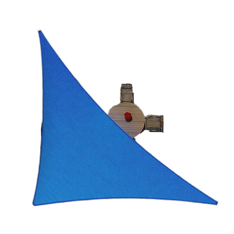10x14FT Triangular Sunshade Sail, Sand Color Outdoor Patio Canopy, PVC & HDPE Woven Material, UV Blocking Restaurant Sun Shade