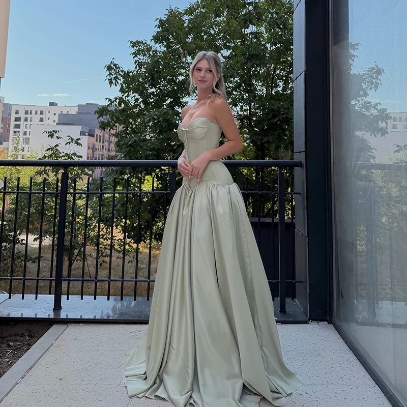 Eightree 2027 A-Line Evening Dresses Sweetheart Backless Satin Prom Dress Saudi Arabia Maxi Party Cocktail Prom Gowns Customized