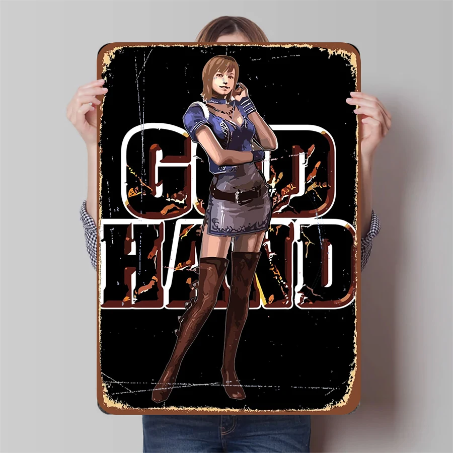 Resident Evil Classic Character Poster Metal Tin Sign Wall Art Decor for Game Room Home Decoration Collectible Gift for Fans