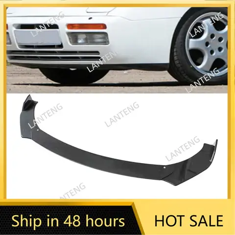 Car Front Bumper Lip For P0rsche 944 1980's Chin Spoiler Splitter Protection Side Corner Guard Exterior Parts Air Dams Black