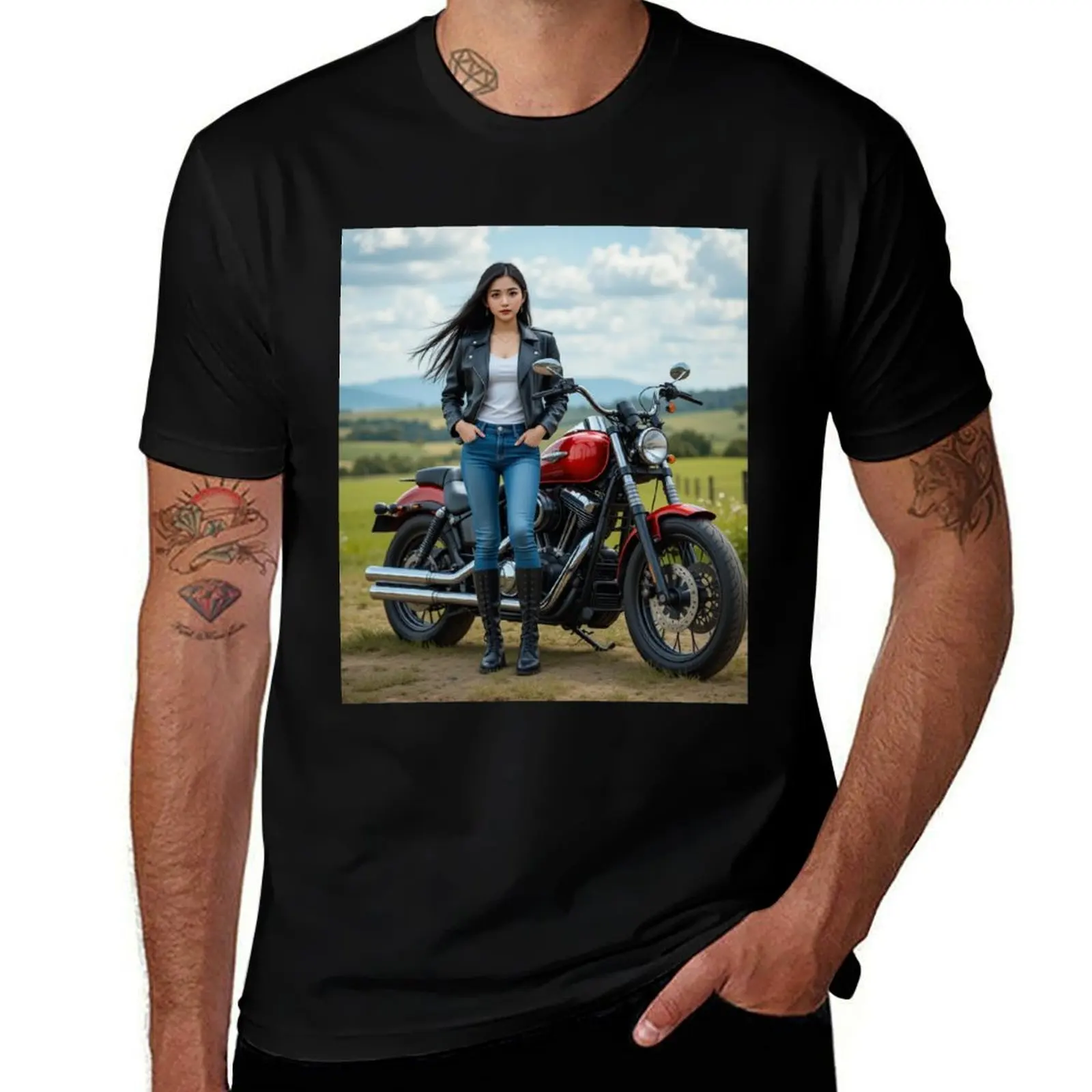 

Moto Girl T-Shirt shirts graphic baggy shirts cute tops sports fans mens designer t shirt