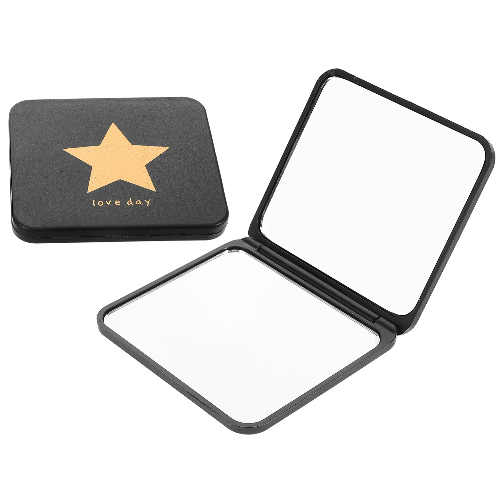 2 pçs mini espelho de maquiagem portátil dobrável dupla face compacto espelho portátil viagem maquiagem vaidade ao ar livre fundamentos