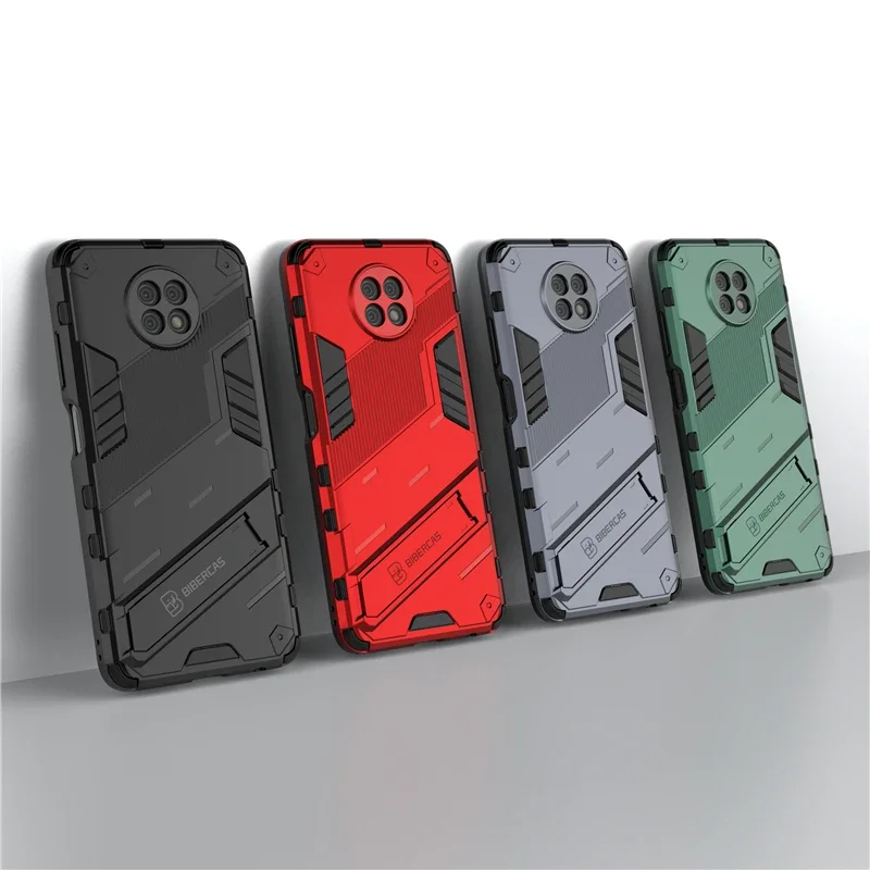 

For Xiaomi Redmi Note 9T 5G Case Punk Stlye Rubber Armor Bracket Hard Cover For Xiaomi Redmi 9T Cover for Xiaomi Redmi Note 9S