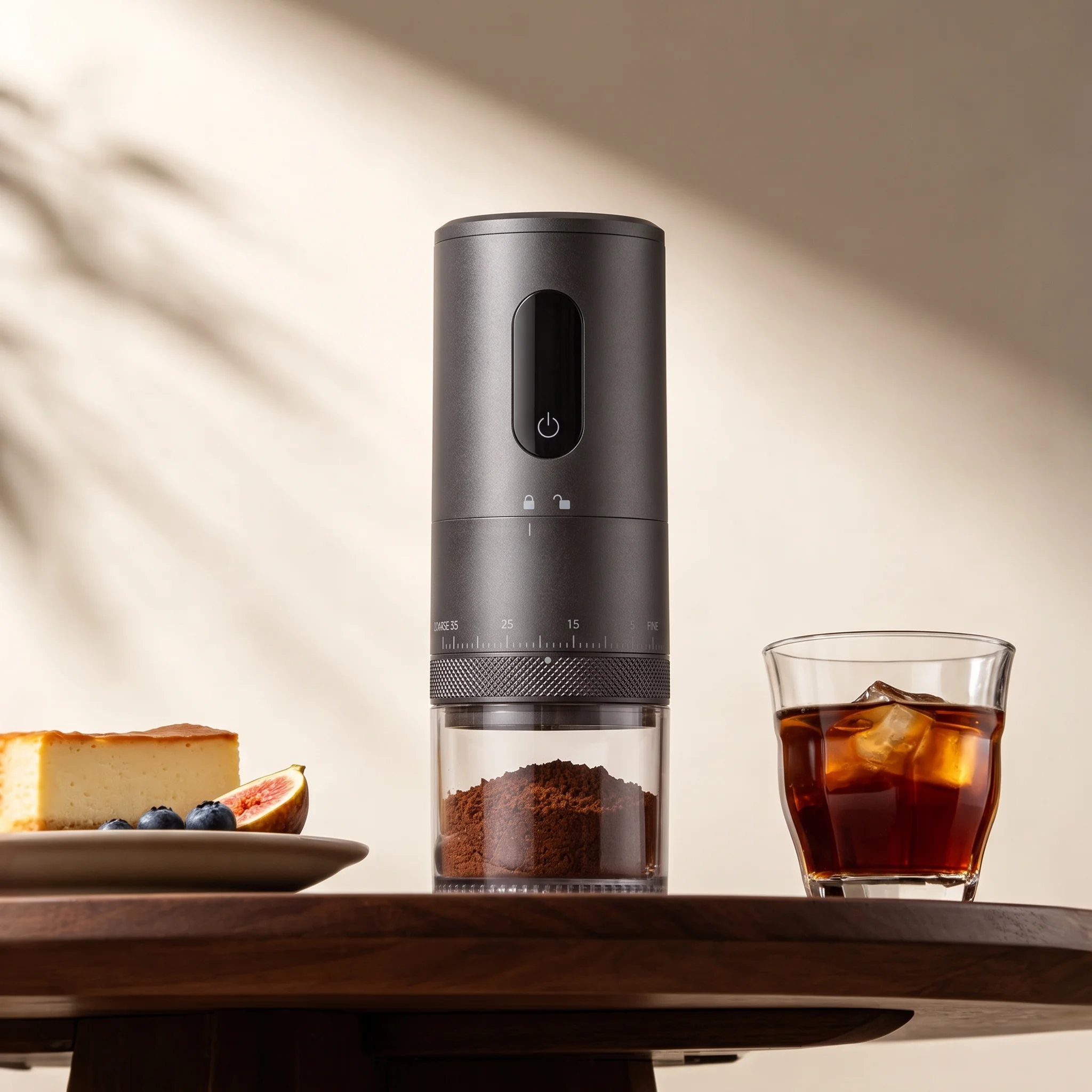 Electric Coffee Grinder Portable Wireless Rechargeable Ceramic Burr Adjustable Grind Size Mill for Home Travel Camping