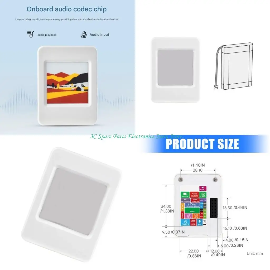 SZ 1.54Inch E-Paper Display 200X200 Red/Yellow/Black/White 2.4Ghz Wifi Bluetooth-Compatible Refreshing Support Communication