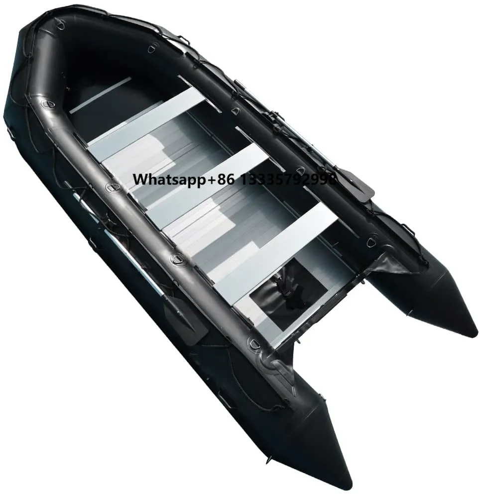 

15.4 Feet Inflatable Sport Yacht Aluminium PVC Dinghy Raft Pontoon with 1.2mm Thick Aluminum Floor for Lake Dive Fishing Rescue