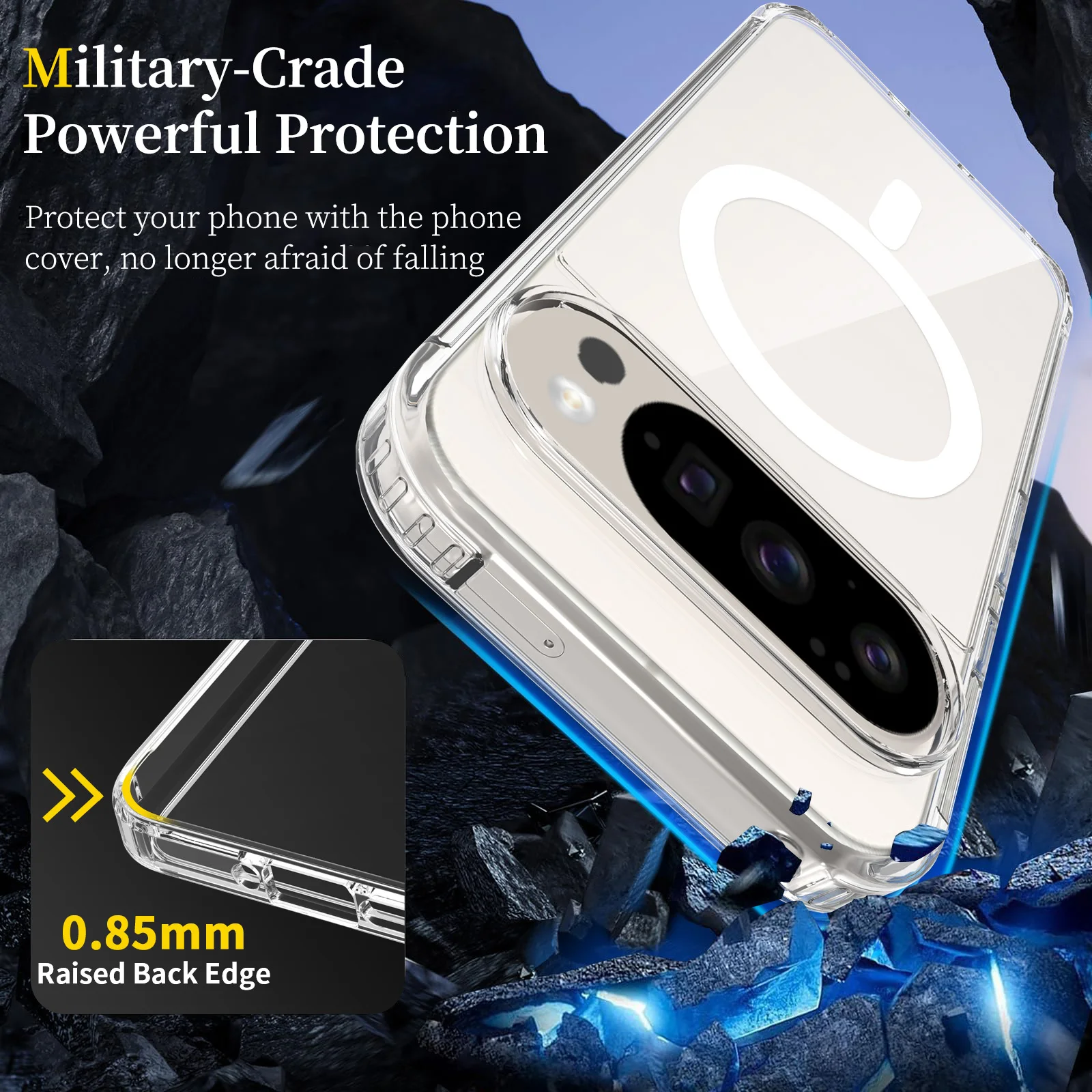 Magsafe 아크릴 충격 방지 투명 커버 Fundas 용 Google Pixel 10 Pro 9 Pro XL 9A 용 투명 마그네틱 전화 케이스