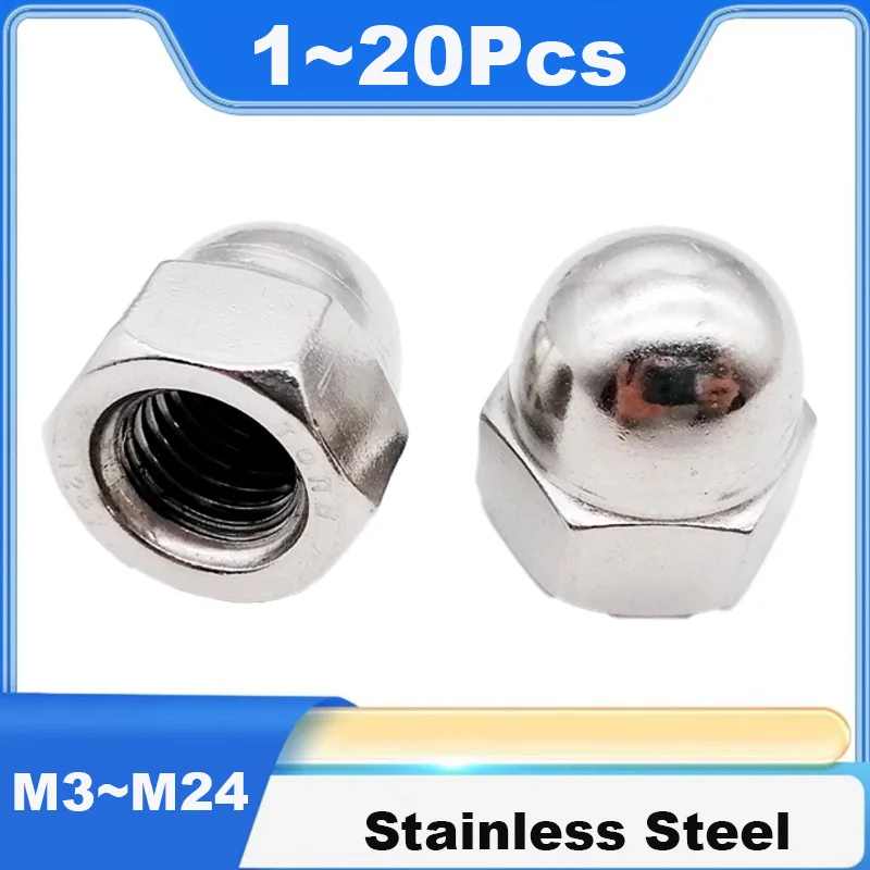 Acorn Cap Nut Dome Cap Nut Decorative Cover Dome 304 316 Stainless Steel Acorn Hex Nut Hexagon Dome Decorative Cap Fastener