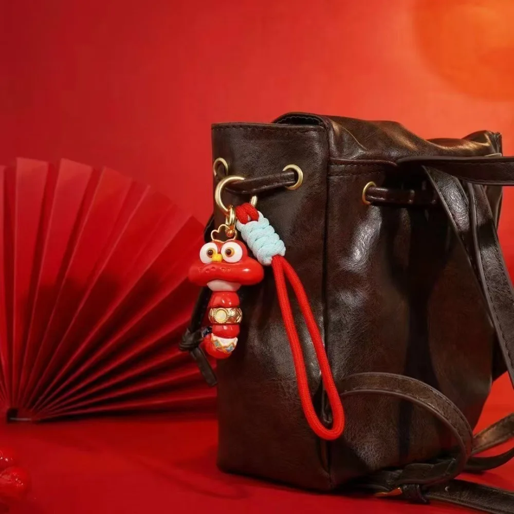 

New Money Making Snake New Year Keychain Mascot Plastic Hanging Pendant Zodiac Snake Pendant Bag Accessory