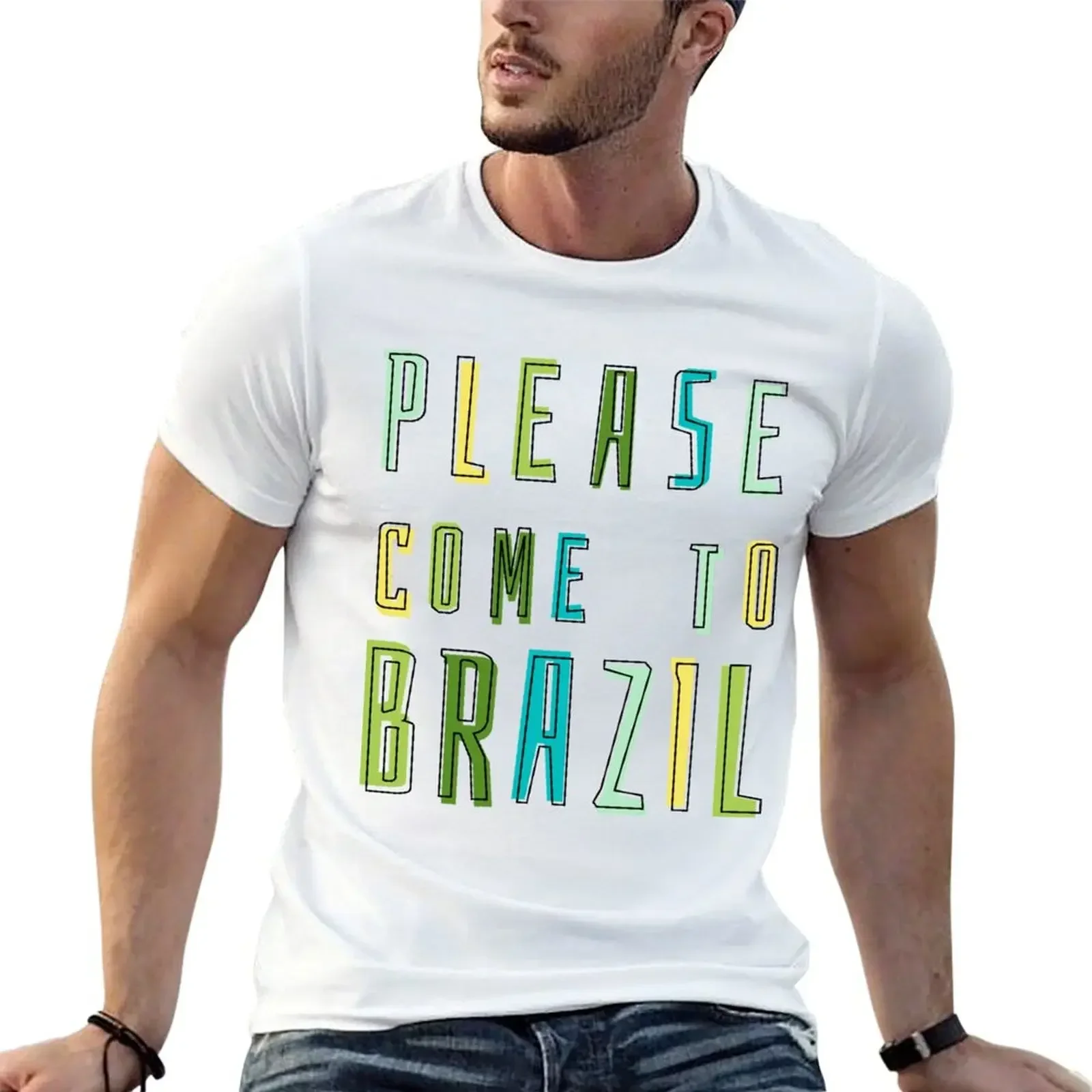 Por favor, viene al Brasil, camiseta vintage de anime, camisas gráficas, nueva edición, camiseta gráfica para hombre