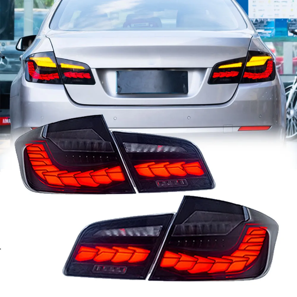 

Pop 1 Pair Taillights For 2011-2017 BMW 5 Series M5 F10 F18 528i 535i 550i 535D Car Dragon Scales Style Rear Brake Lights Assemb