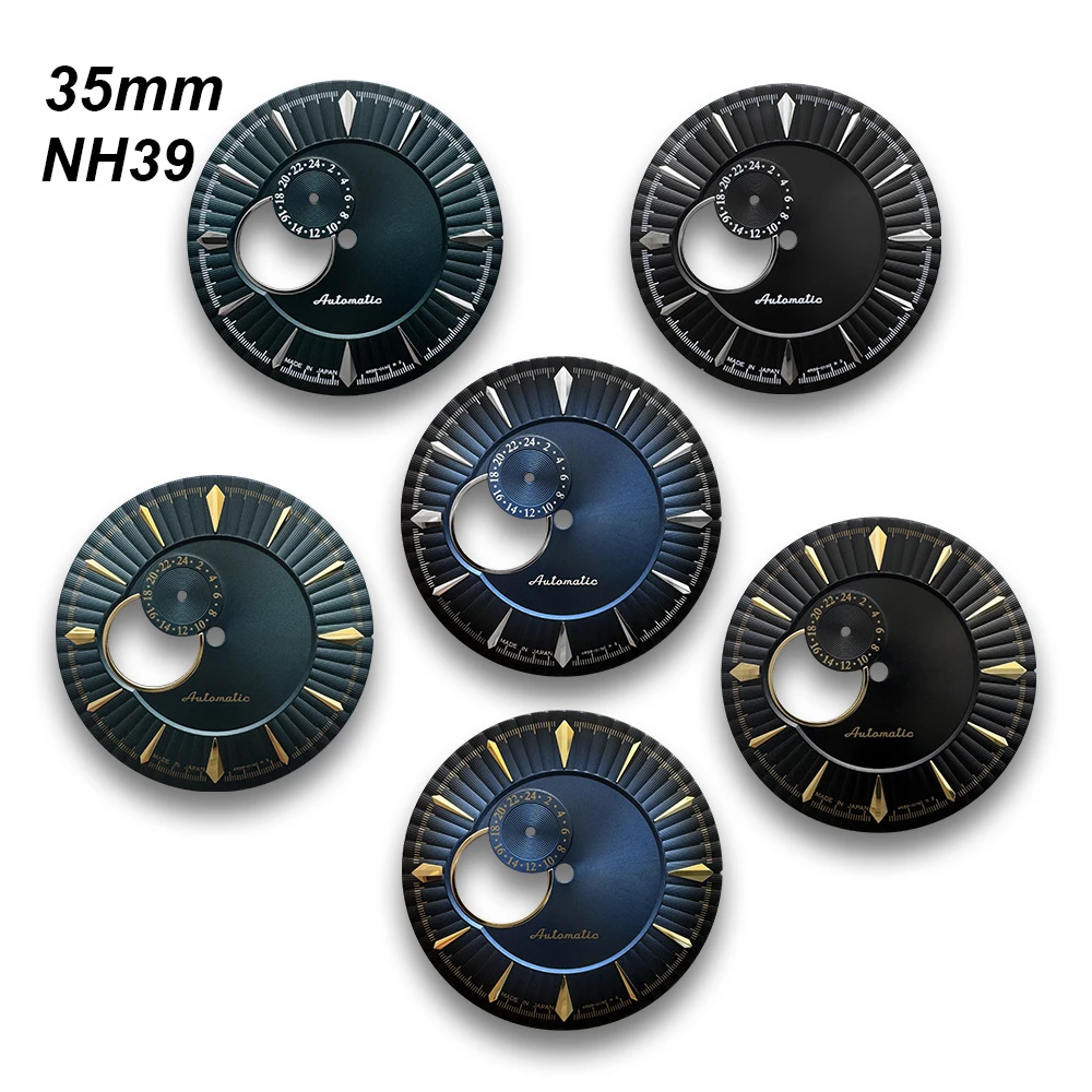 35mm Cocktail Hollow-out No Logo Dial Fit NH39 Movement No Luminous Custom Logo Watch Modification Accessories