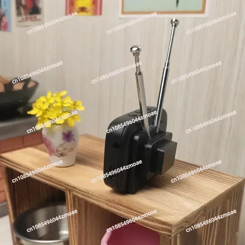 Retro Mini Touch Screen TV Television W-atch Dollhouse Scene Model Miniature TV Model Toys Kitchen Furniture CustomizableContent - view 4
