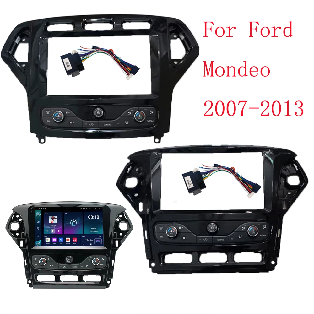 (9Inch) Car Radio Fascias Android GPS MP5 Stereo Player 2 Din Head Unit Panel Dash Frame Installation For Ford Mondeo 2007-2013
