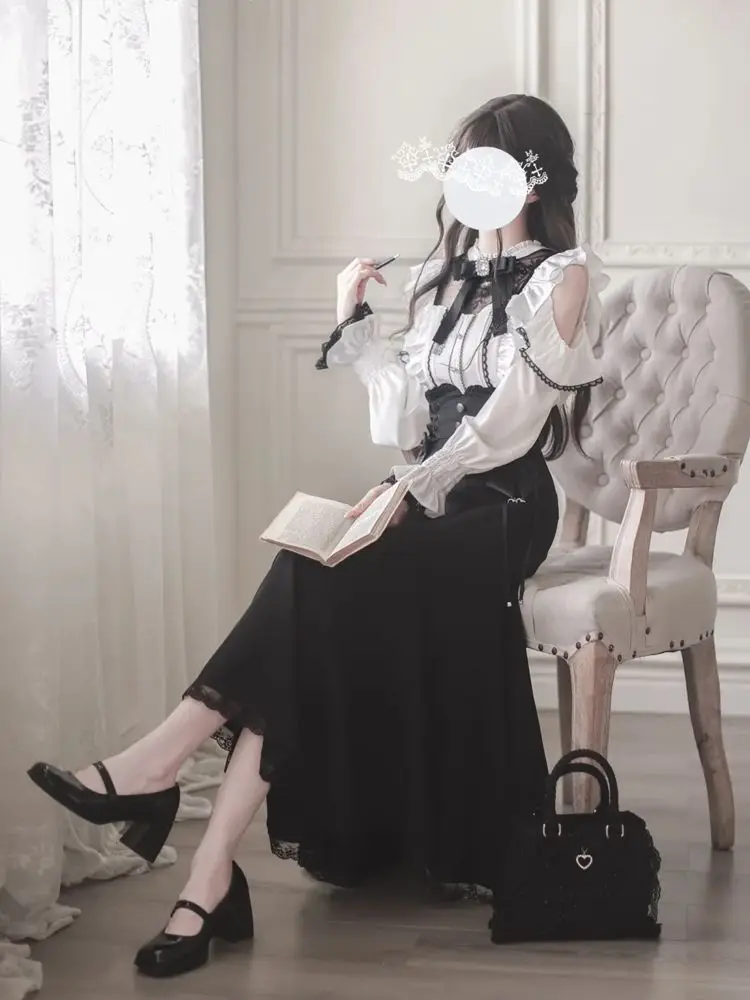 NONSAR Japanese Gothic-style mass-produced elegant fish-tail dress with slimming shirt set