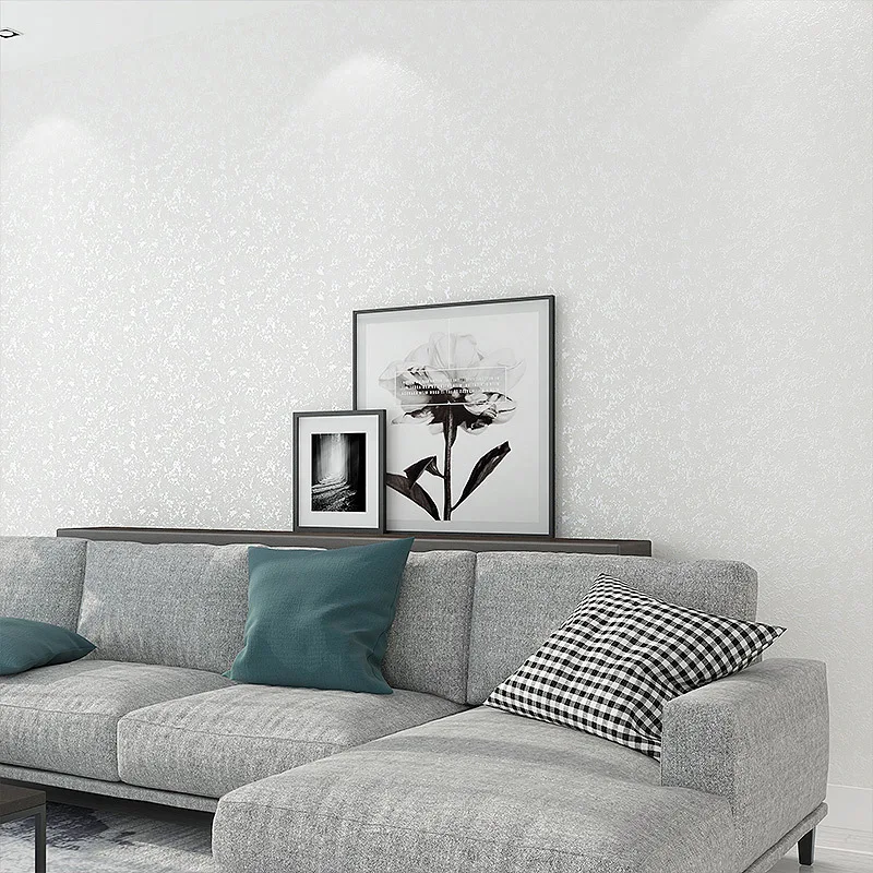 White Textured Ordinary Wallpaper for Home Decoration Modern Living Room Office Wallpaper