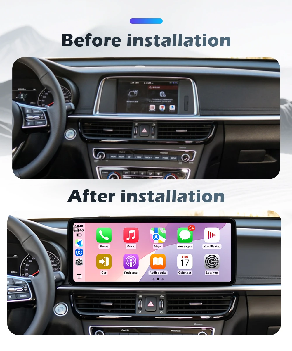 12.3“Navigation GPS For KIA K5 Optima 2016-2019 Android 16 Car Radio Multimedia 4G WIFI Wireless CarPlay DSP Stereo QLED Screen