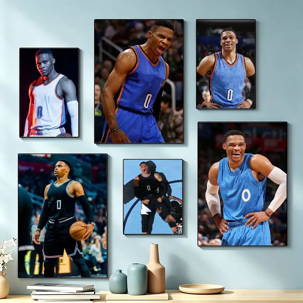 L-Legendary Point Guard Russell Westbrook Poster High Quality Dorm Living Room Aesthetic Wall Decoration Painting Stickers Gift