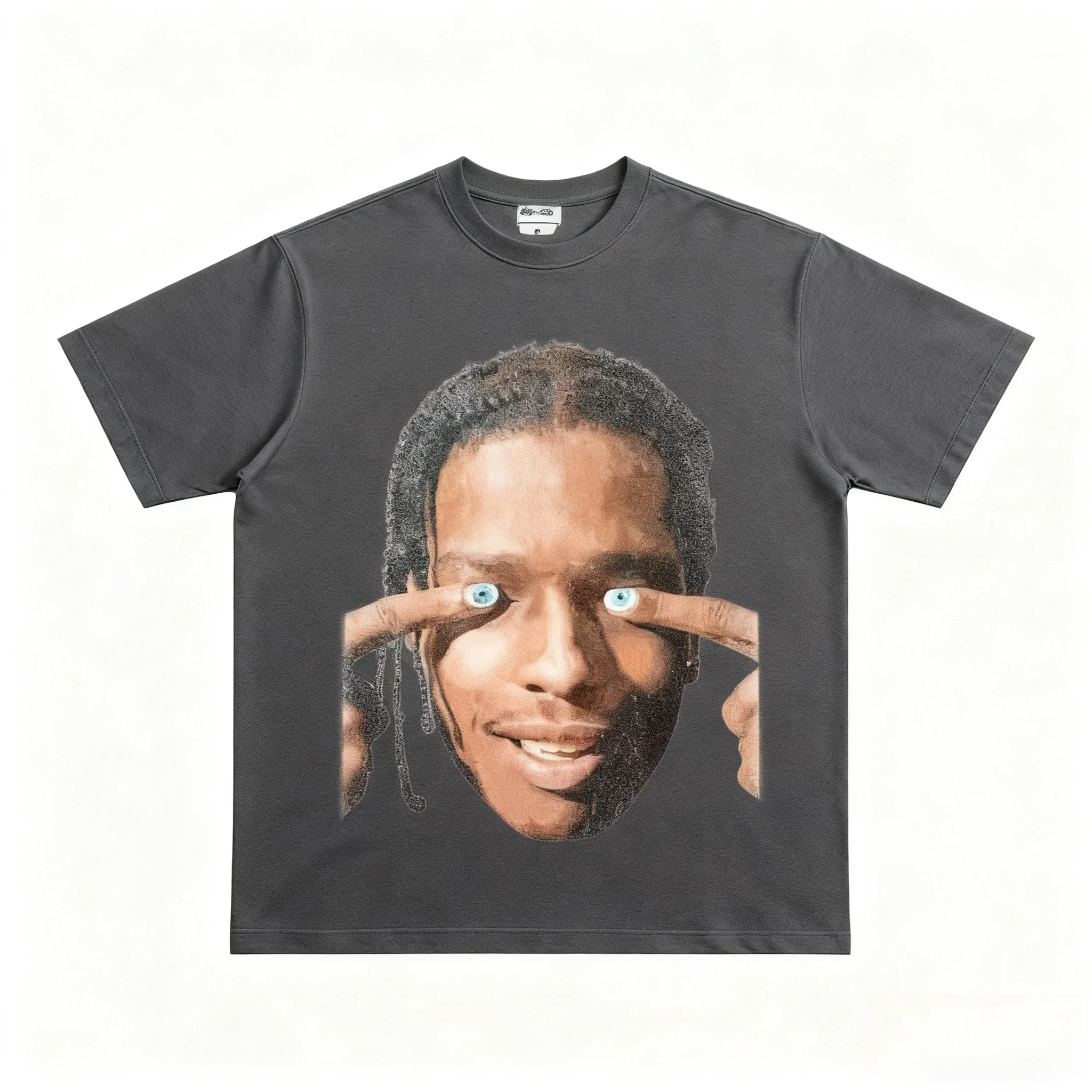 ASAP روكي الهيب هوب مغني الراب الثقيلة الراب Y2k للجنسين تيز الرجال النساء ملابس قصيرة الأكمام الجولة الرقبة الطباعة الصيف الترفيه تي شيرت