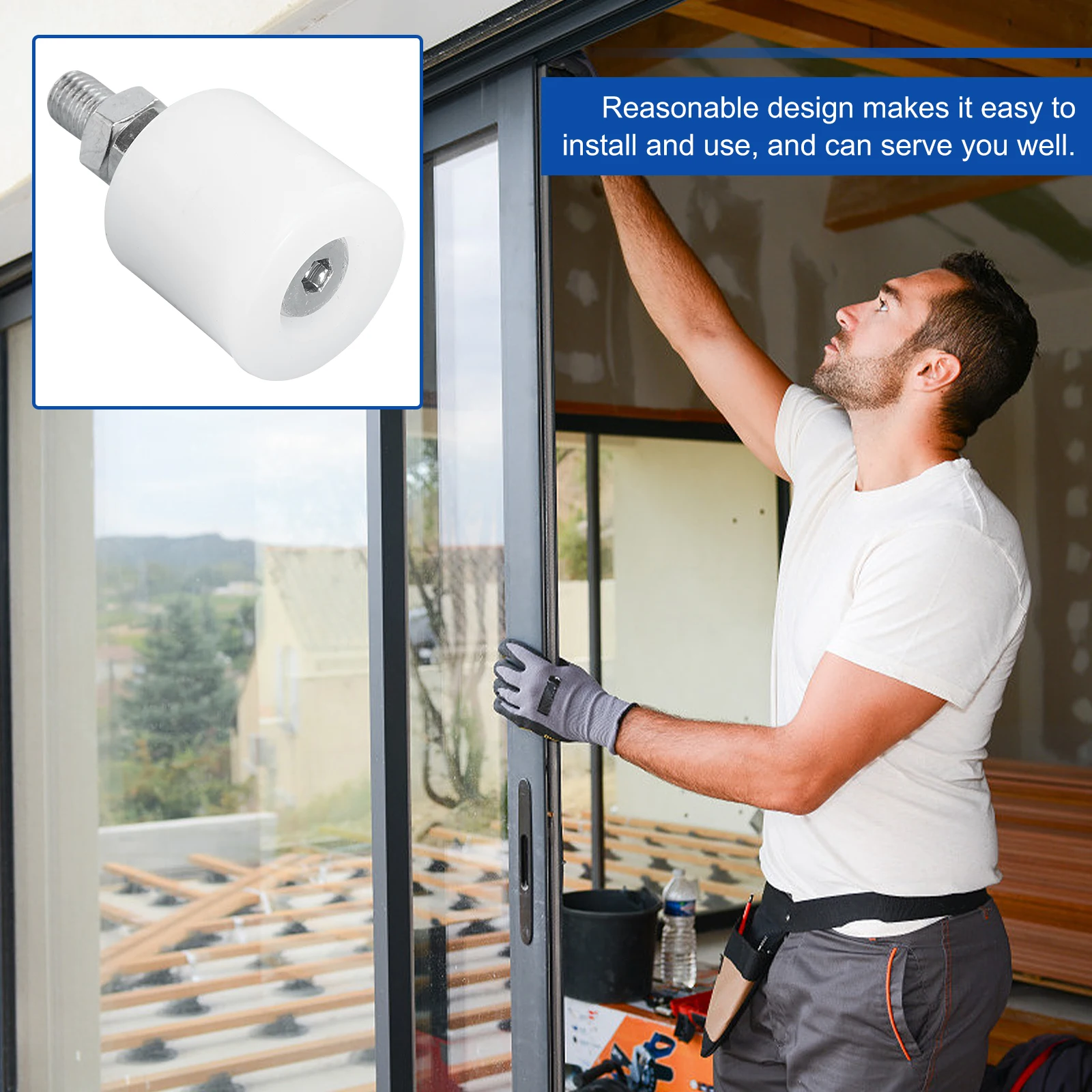 

4 шт. нейлоновый блок шкива для раздвижной двери, поворотное колесо для тяжелых условий эксплуатации, направляющая для электрической двери, раздвижные ворота для двора