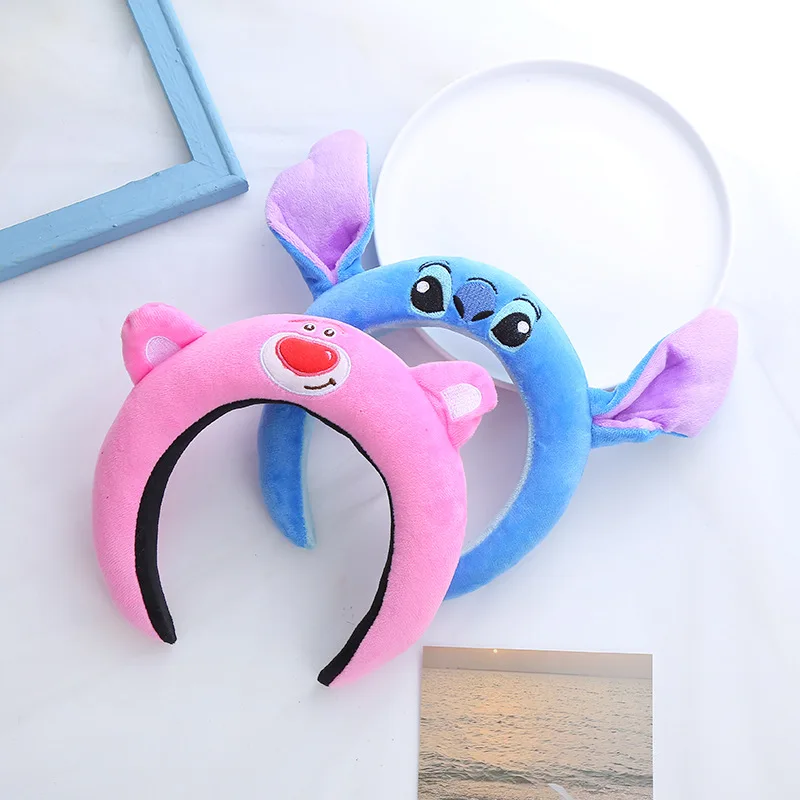 Disney Lilo & Stich Headband Cute Cartoon Stitch Anime Decorative Headband Plush Anti-Slip Hair Band Girl Children Birthday Gift