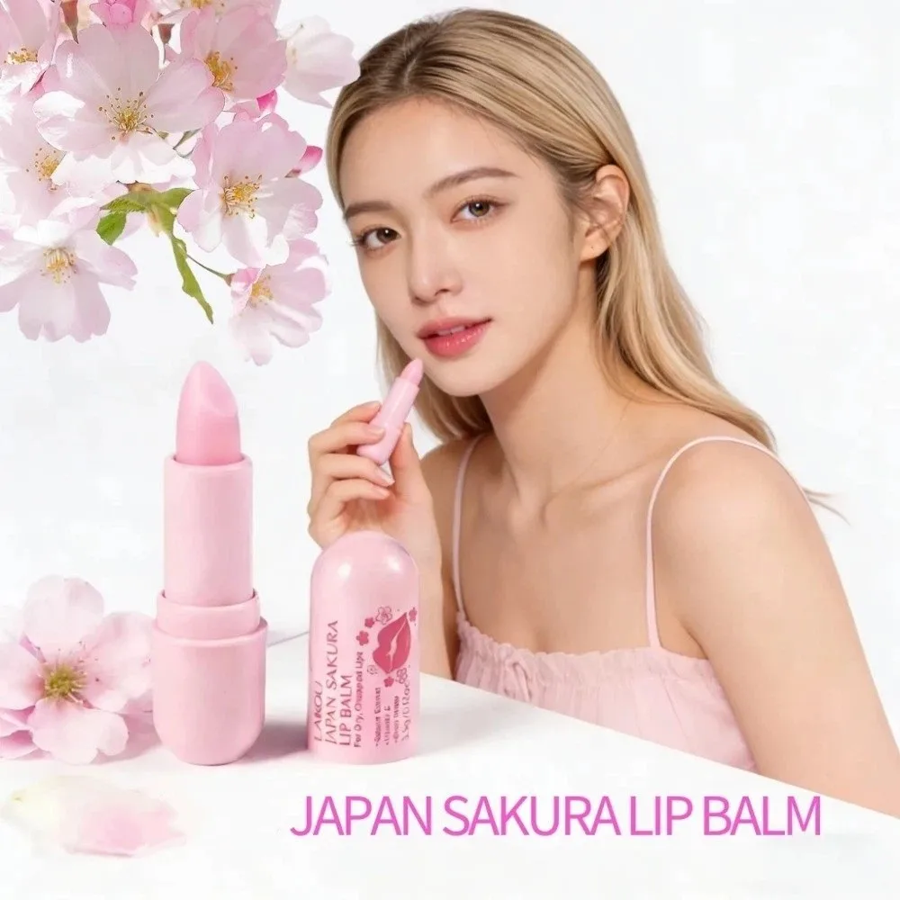 Lasting Moisturizing Sakura Lip Balm Hydrating Preventing Cracking Nourishing Lip Balm Repairing Lip Care Tool Daily Lip Care