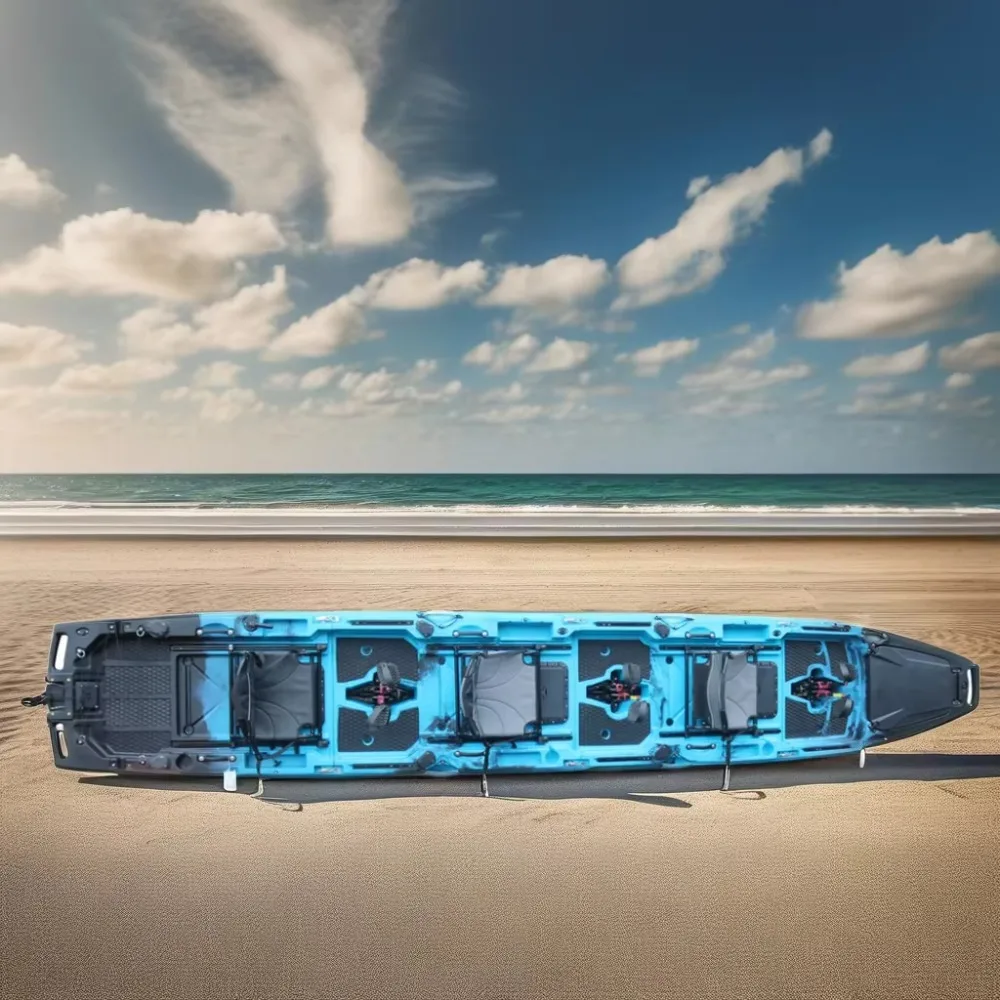 

Vicking Modular 5.6m Inflatable Pedal Fishing Kayak with CE Certified Detachable Folding & Trolling Motor Kayak for 1 2 3 People