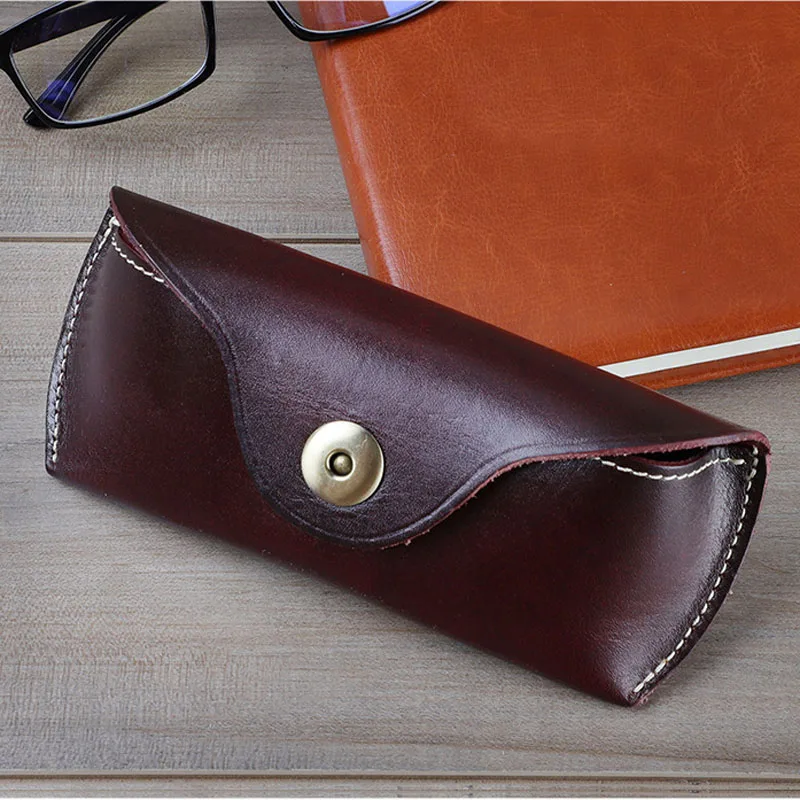 Women Belt Bag Genuine Leather Glasses Case Box Handmade Hard Waist Bag Man Belt Pouch Eyeglasses Cases Eyewear Holder Cover