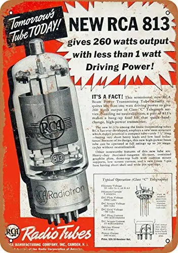 cm Tin Sign 1938 RCA Radio Tubes Vintage Look Metal Sign   Wall Decor