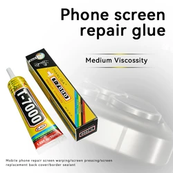 Pegamento negro para teléfono, adhesivo de reparación de pantalla LCD t700, Universal, plástico, vidrio, piezas DIY con aplicador de precisión, 2 T-7000, 1 unidad