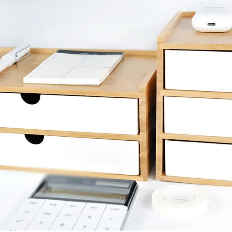 1/2/3 Layers Bamboo Board Storage Box Hotel Guest Room Bathroom Box Multi-layer Wooden Jewelry Desktop Drawer Storage Box
