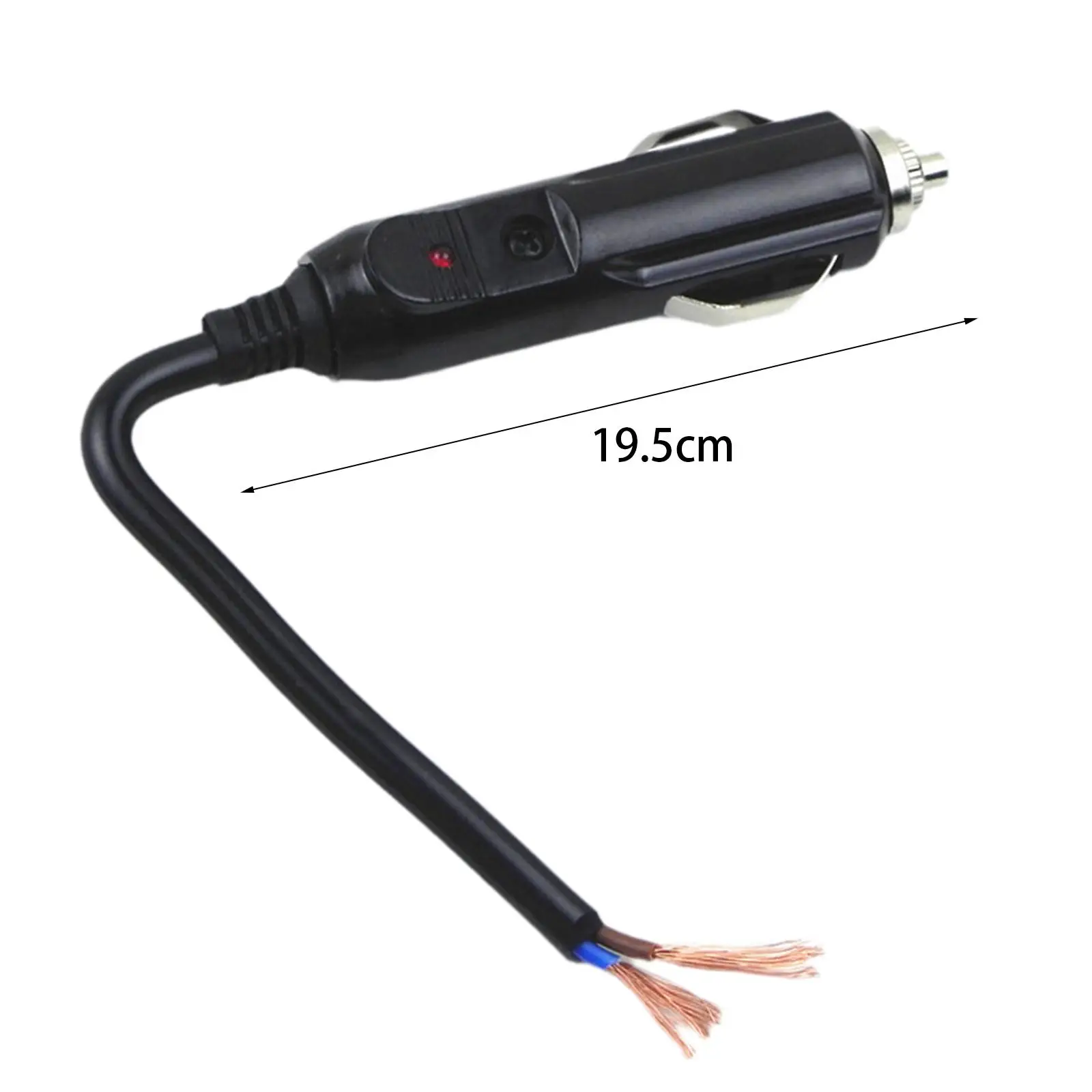 12V 24V Cigarette Lighter Male Plug Black Socket Adapter Power Outlet Replacement for Car and Truck Use