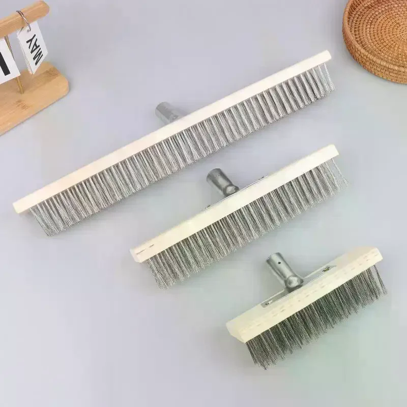 Multipurpose Steel Wire Deck Brush Head 20cm 30cm 50cm Heavy Duty Metallic Wire Brush For Patios Grime And Garage Floor