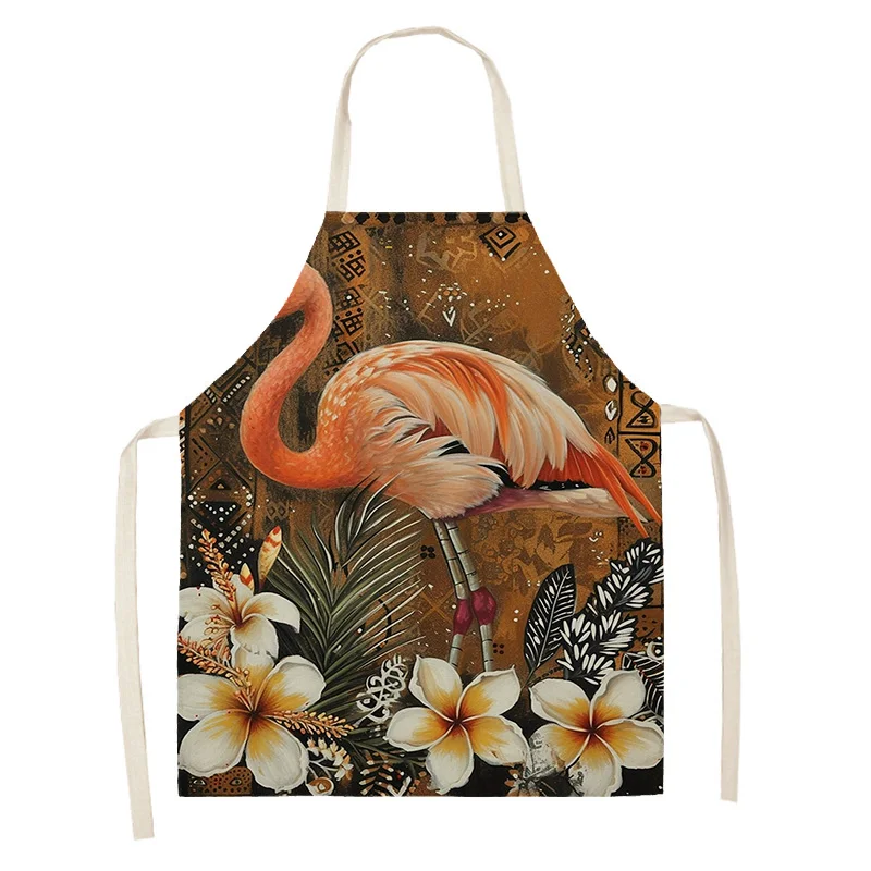 Women's kitchen apron Linen man Children's Big size Child girl Waterproof funny Half Work Coffee amini flamingos nordic simple