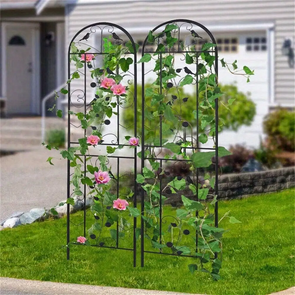 2Pcs X-Tall Strong Garden Metal Vine Trellises Outdoor Climbing Plants Support