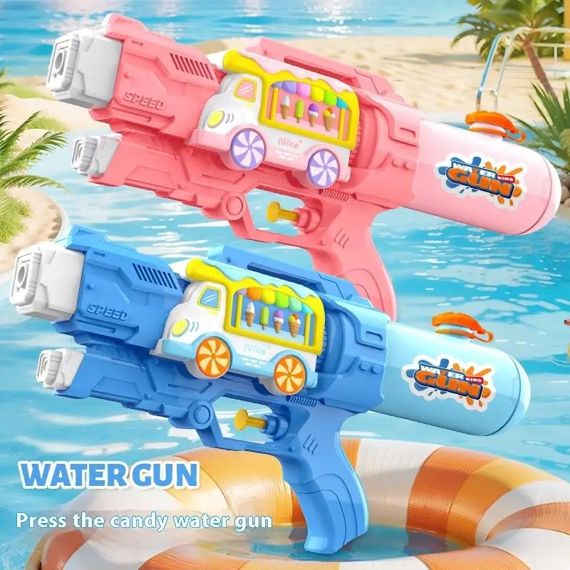 1-delig snoepkar voor kinderen, draagbaar zomerabsorberend hogedrukwaterpistool, buitenstrand, watergeweer, gevecht speelgoed voor volwassenen
