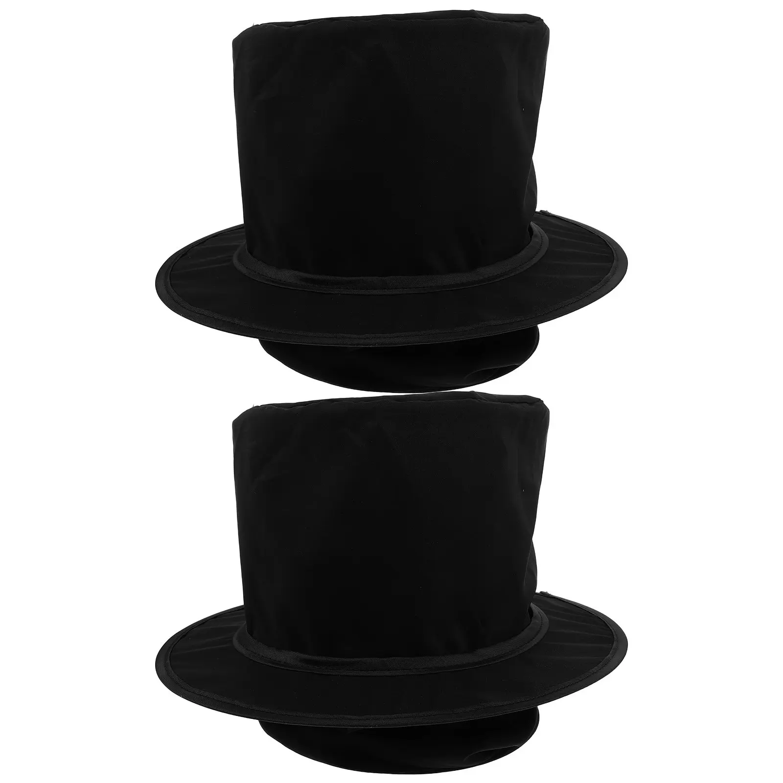 2 szt. Kapelusz typu top hat, składany, dla dorosłych i dzieci, czarny, unisex, akcesorium na imprezy kostiumowe, rekwizyty sceniczne, maskarada, karnawał