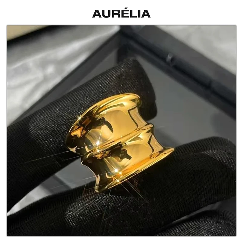 2026 Europe Brass Gold Plated Multi Layer Irregular Ring Woman Party Runway Jewelry Trend