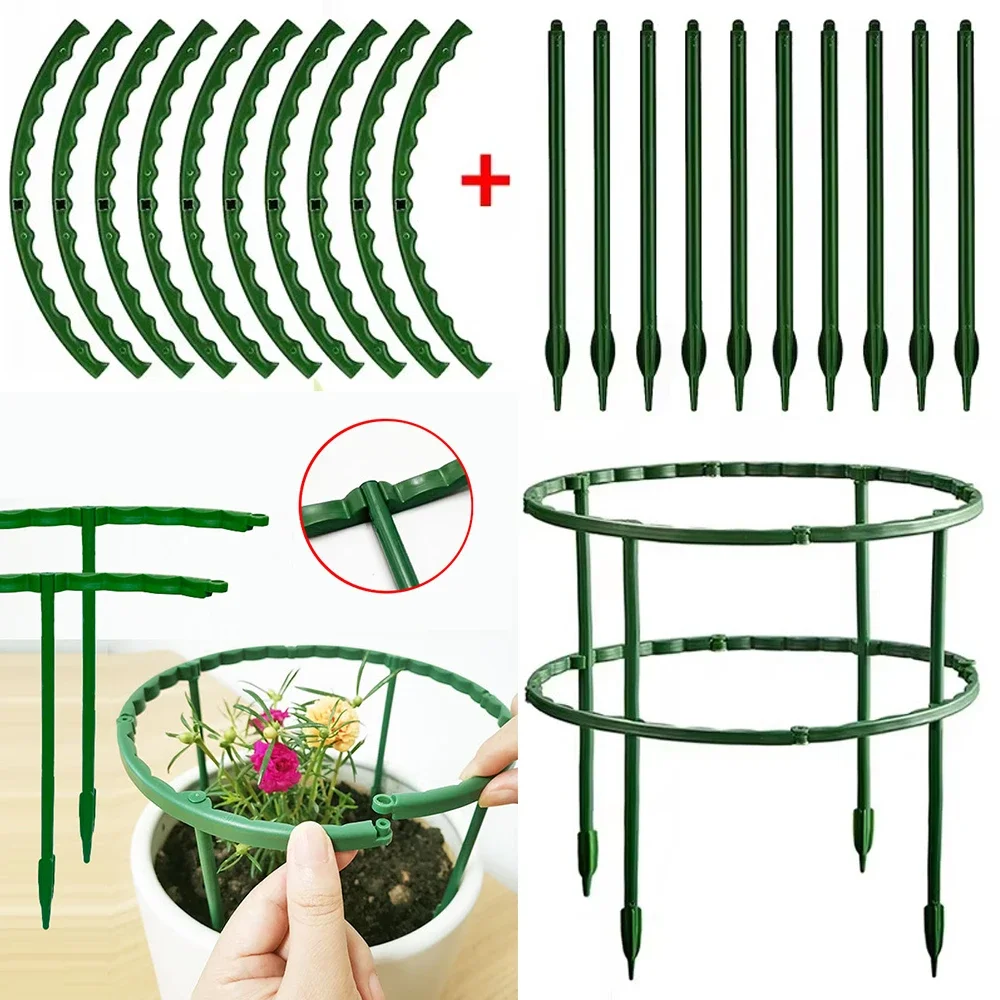 1-48pcs Orchard Garden Bonsai Plastic Holder Plant Support Pile Stand for Flowers Semicircle Greenhouse Arrangement Fixing Rod