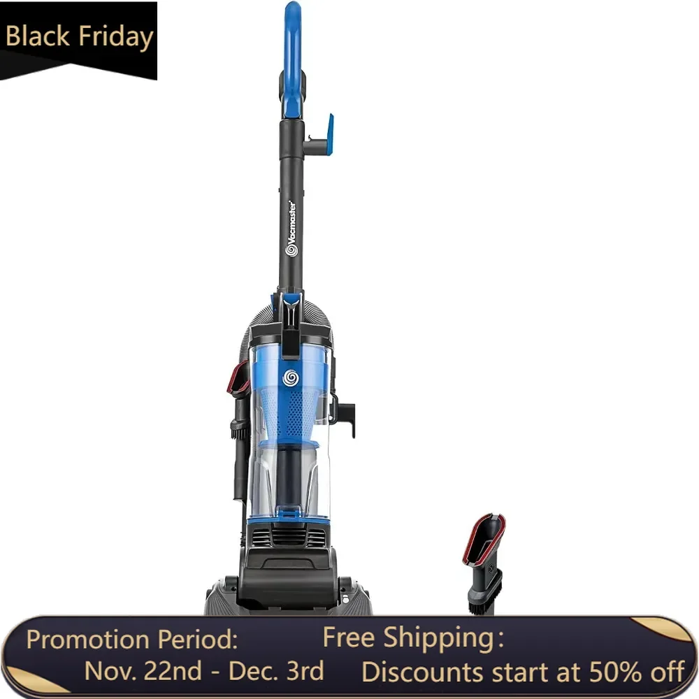 Bagless Upright Vacuum Cleaner with Large Dust Cup Capacity, Efficient Cyclone Filtration System & 17ft Cord