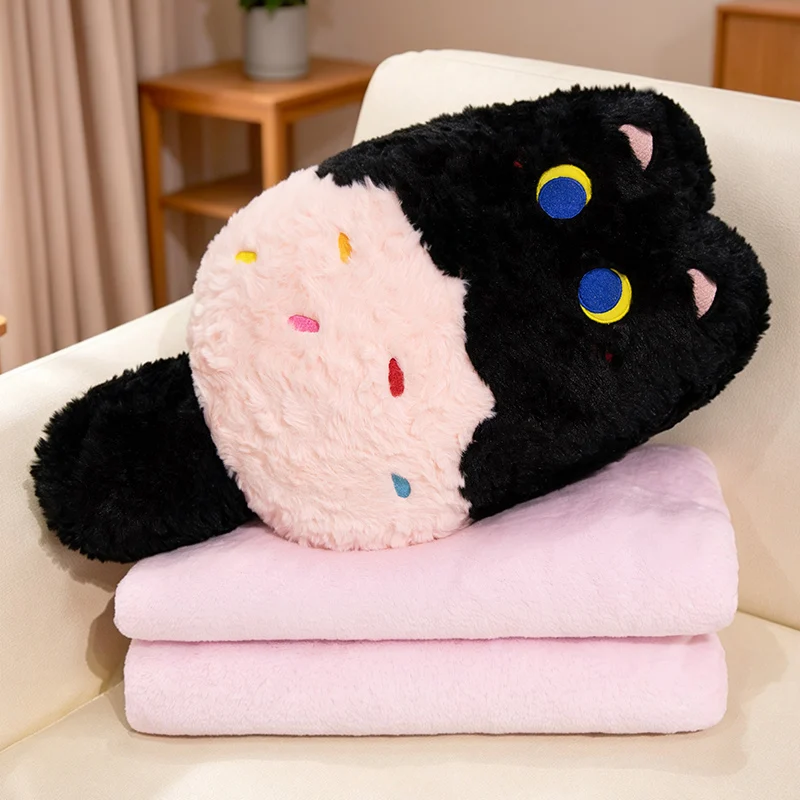 Ice Cream Cat Pillow Adorable Stuffed Animal Black Cats Bear Pillows Blanket Home Sofa Cushion Bedroom Decor For Birthday Gifts