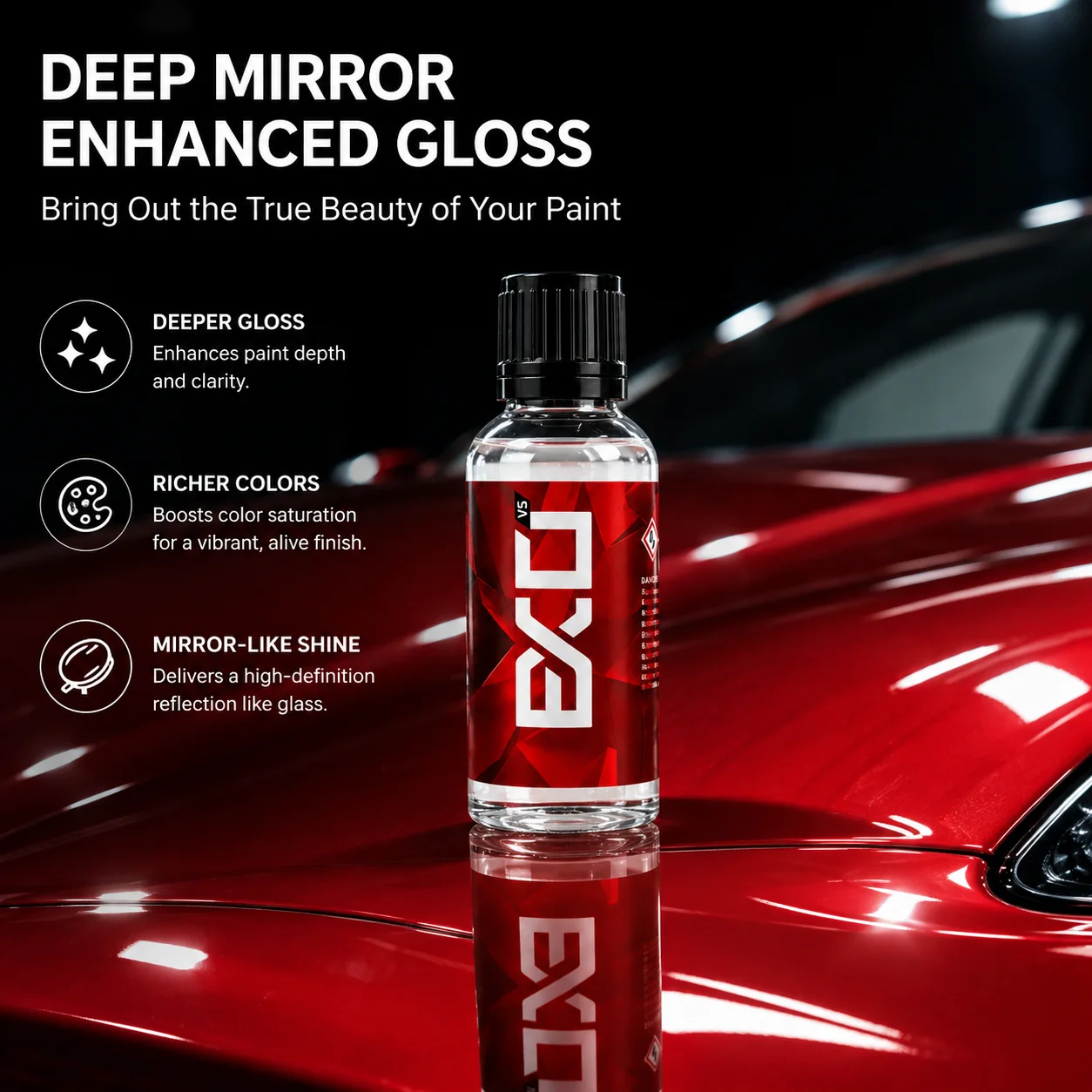 C1 Base Coat + EXO V5 Hydrophobic Top Coat Car Ceramic Coating Kit High Gloss Slick Finish Long Lasting Paint Protection