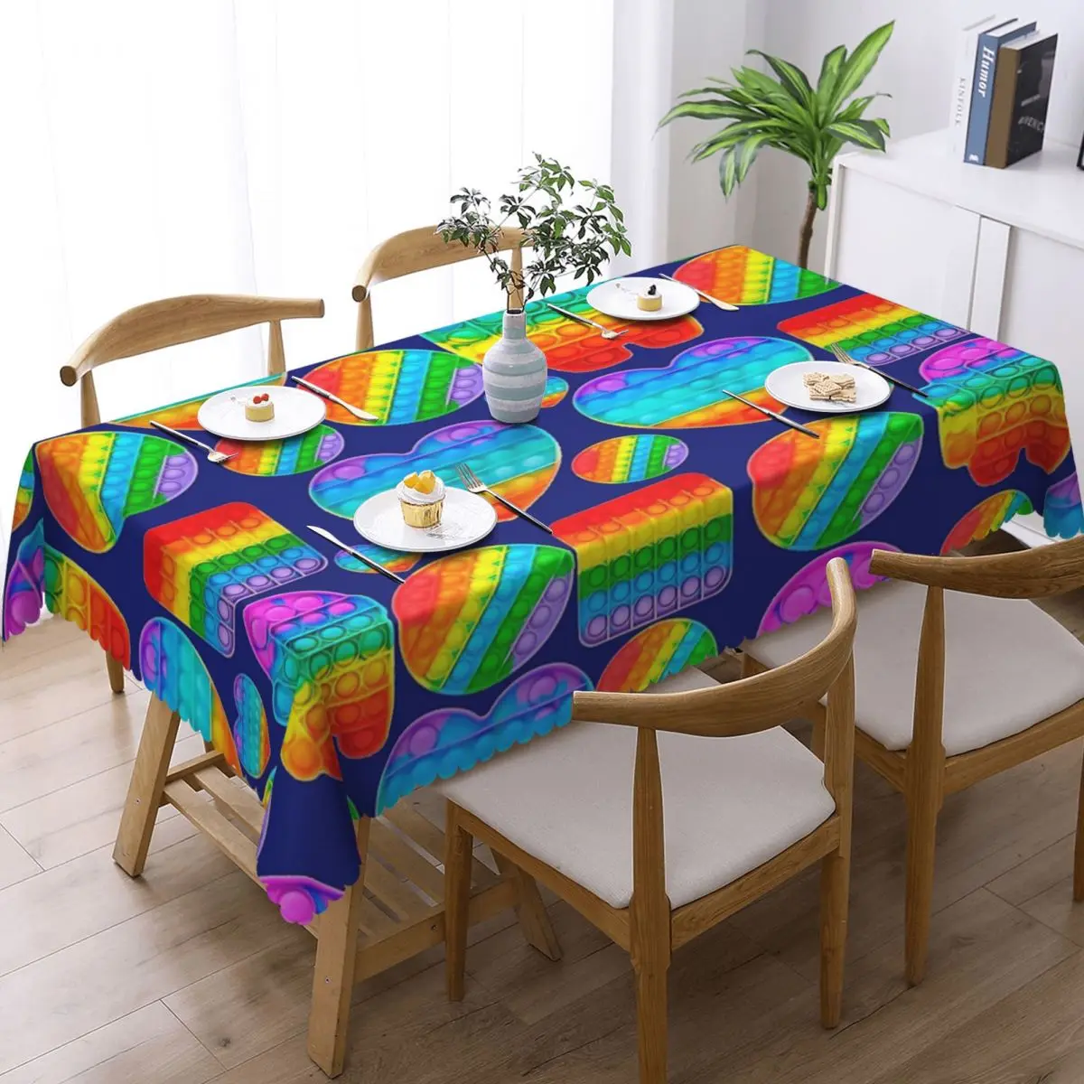 Popit Anti-Stress System Customized Rectangular Tablecloth Oilproof Table Cover for Dining Events Table Cloth