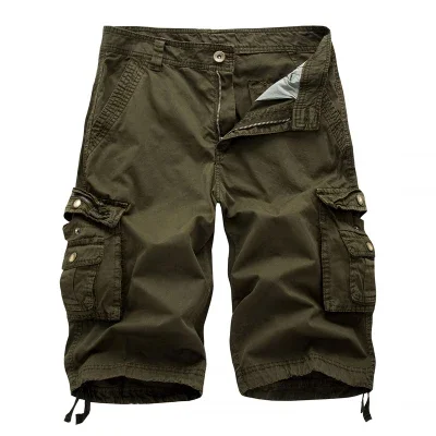 Baumwolle Cargo-Shorts Männer Sommer Männer Armee Militärische Taktische Homme Shorts Männlichen Casual Streetwear Multi-Tasche Cargo-Shorts
