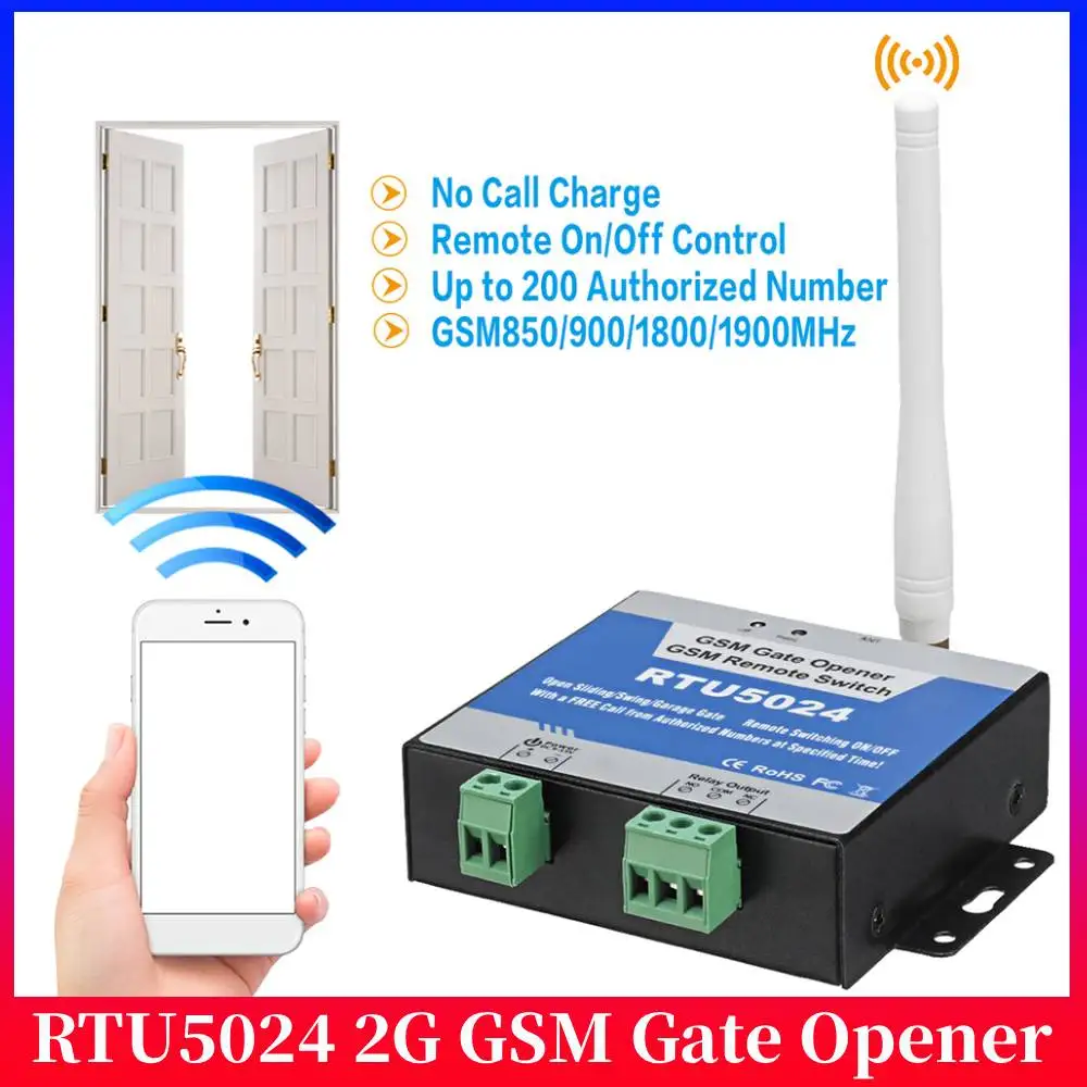 

Беспроводной GSM-контроллер доступа к воротам и дверям Safety RTU5024 с реле и функцией бесплатного звонка для дома и спальни