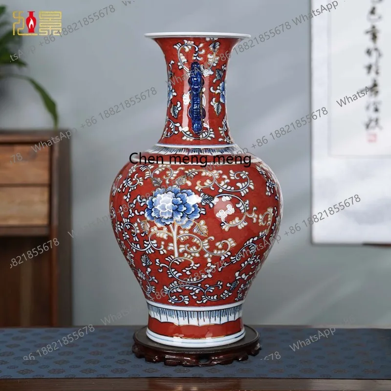 

Classical blue and white porcelain Jingdezhen ceramic vase living room study Bogu frame decorative ornament