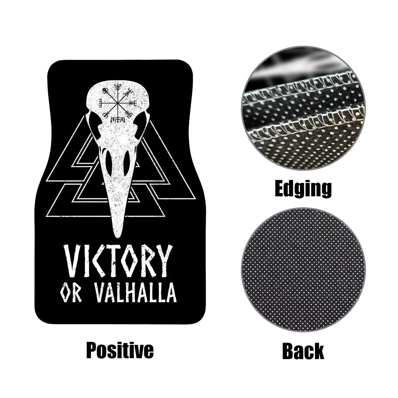 4pcs Set Of High-end Victory Or Valhalla Summoning Printed Car Mats, Front And Rear Carpets, Car Interior Accessories Mats, Suit